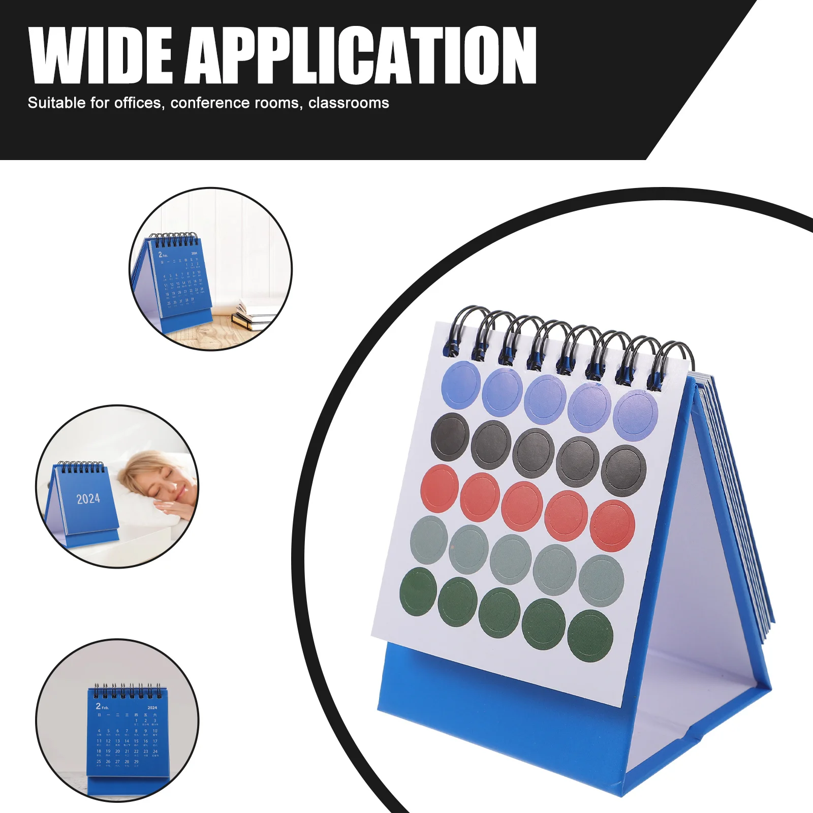 Mini 2024 desktop pequeno suporte decorativo para calendário mensal decorativo escritório casa mesa flip calendário acessório