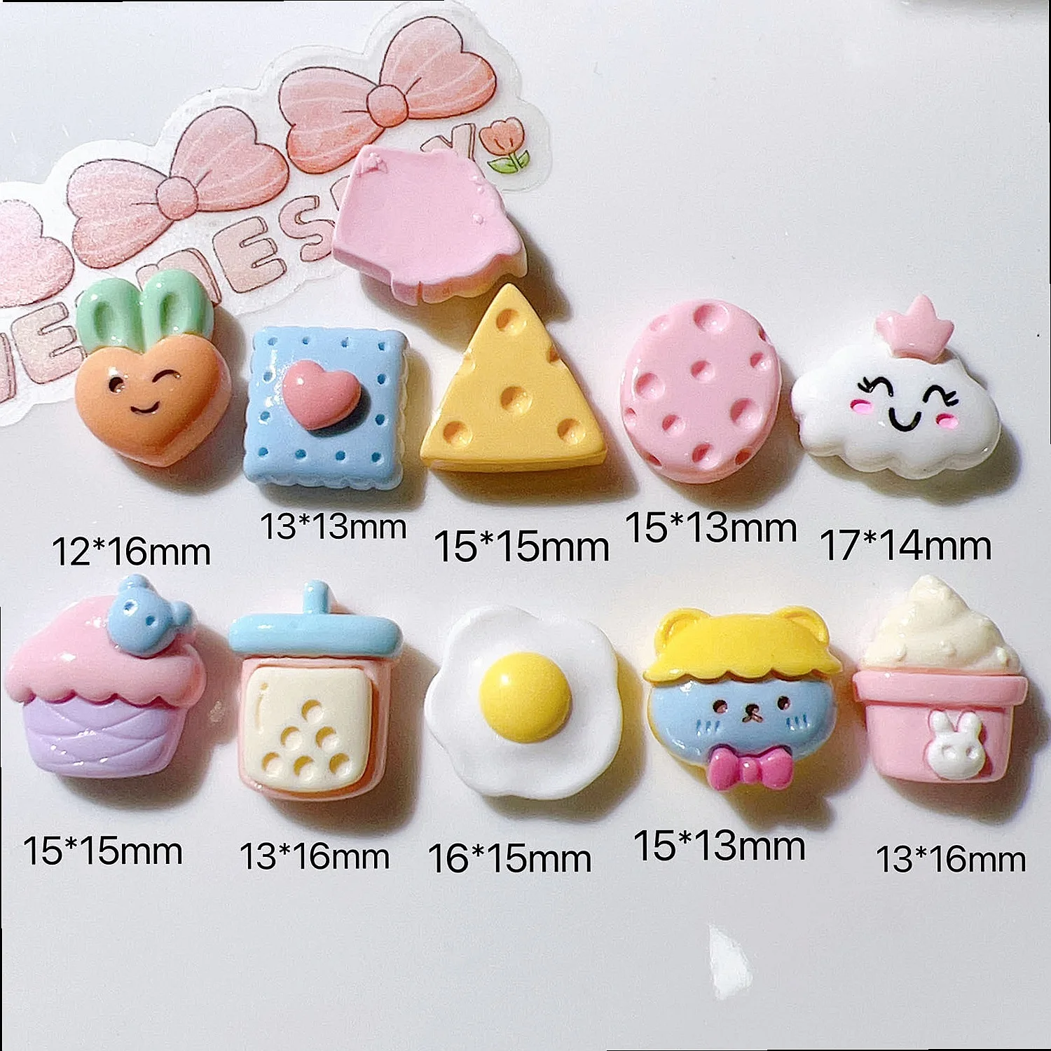 100pcs Kawaii Resin Mini Cartoon Animal Egg Flatback DIY Phone Case Hairpin Keychain Decor Wholesale Miniature Craft
