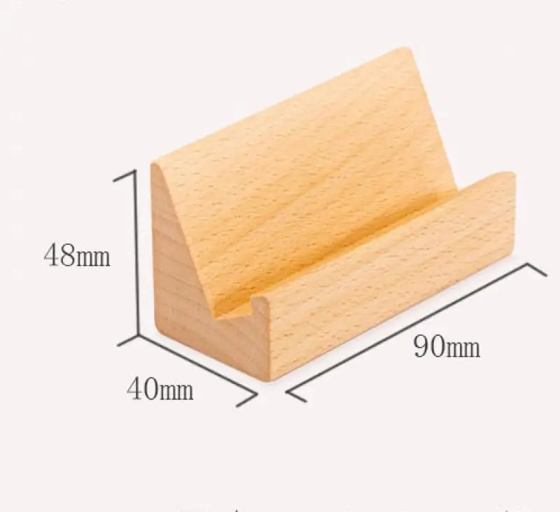 1pcs Solid Wood Desktop Business Card Display Stand Memo Holder Storage Box Beech Wood Card Organizer For Office