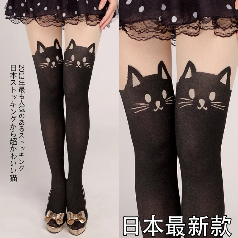 

New Sexy Stockings Women Cute Cat Tail Leggings Female Catoon Stocking Sexy Sheer Pantyhose Stockings Long Sexy Stocking