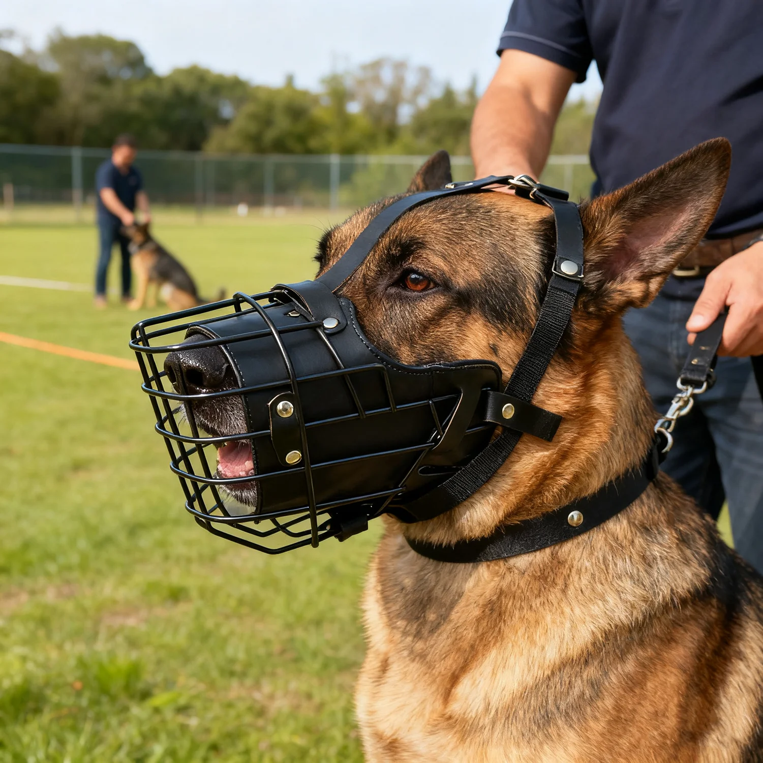 

Регулируемый намордник-клетка из нержавеющей стали для собак - дышащий, защитный от укусов, тренировочный, с пряжкой, для средних/крупных собак, позволяет пить.