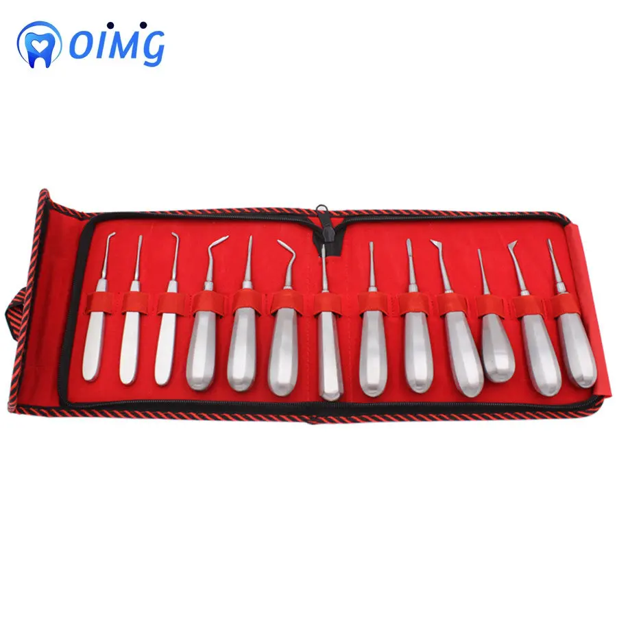 Dental Stainless Steel Plier Curved Root Forceps Hexagon Handle Dentist Surgical Instrument Tool 13Pcs Surgical Instruments