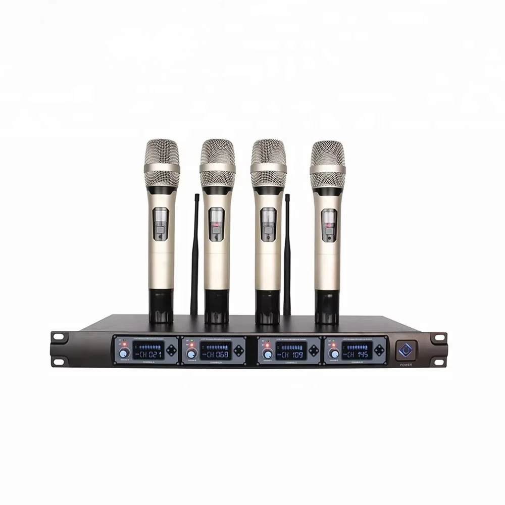 

Lane BA-4000 Wireless Microphone System UHF Microphone 4 Channel Dynamic Professional 4 Handheld Karaoke Stage KTV Home Mic