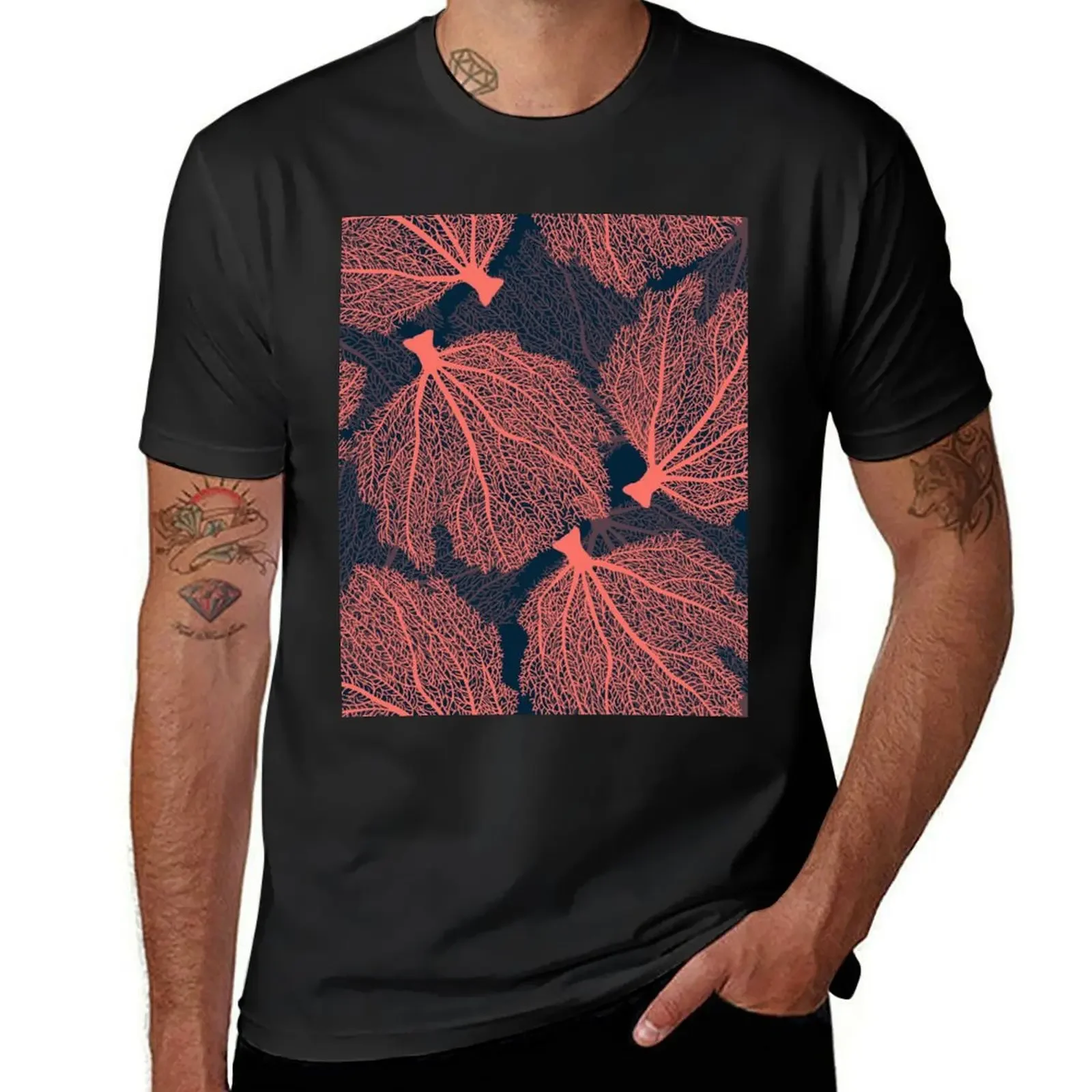 

Fan living coral T-Shirt summer clothes graphics man t shirt t shirt men