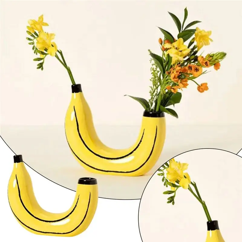 Customer Favorite Simple Banana Vase Flower Arrangement Vase Living Room Dining Room Decoration Ornaments With Frame