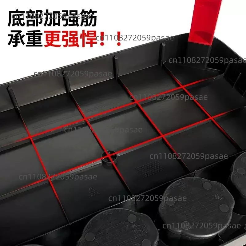 Automotive Tool Cart, Multi-Functional Three-Tier Automotive Repair Cart, Mobile Plastic Storage Rack