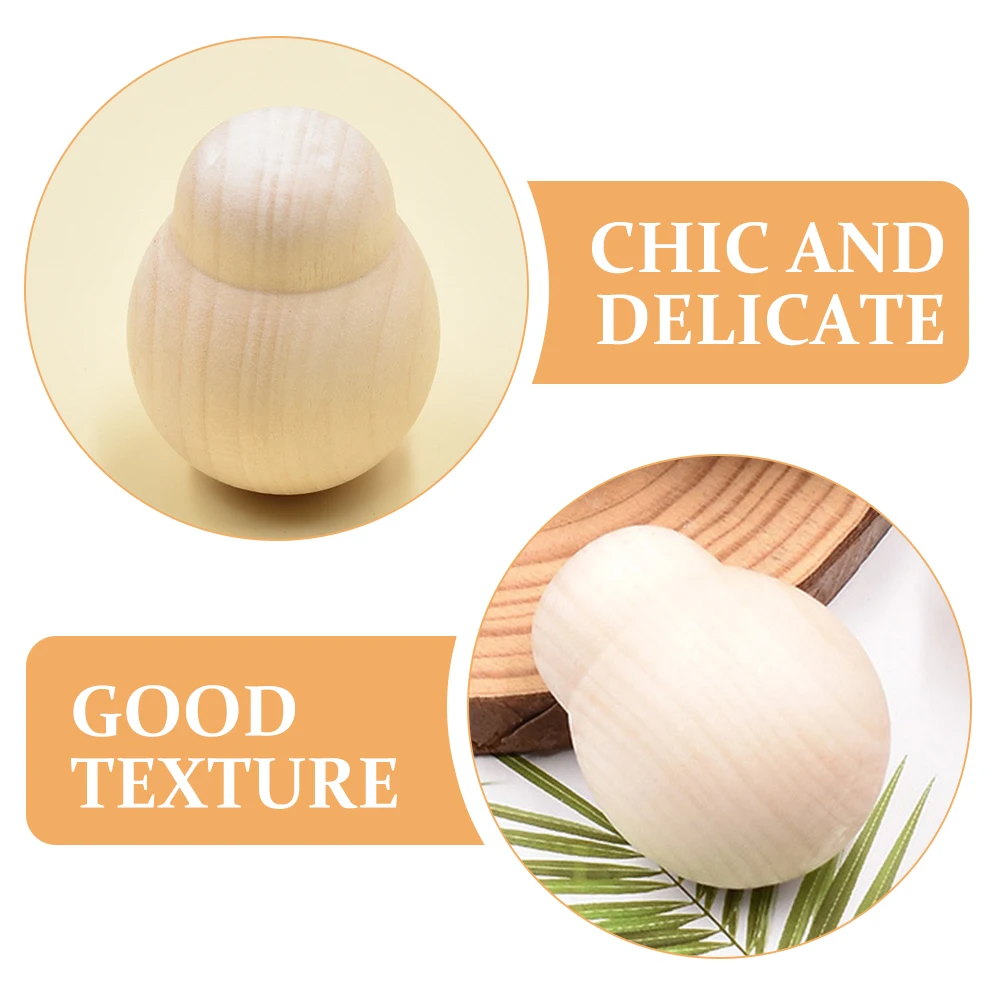 

5Pcs Wooden Peg Beetle Natural Blank Wood Crafts Unfinished DIY Graffiti Painting Peg People Supplies Wooden People Craft