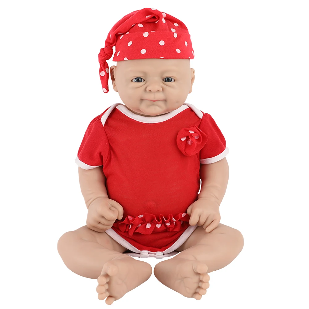 

IVITA 18" Full Body Silicone Reborn Baby Girl Doll Realistic Silicone Dolls DIY Newborn Lifelike Toys Kit for Children Xmas Gift