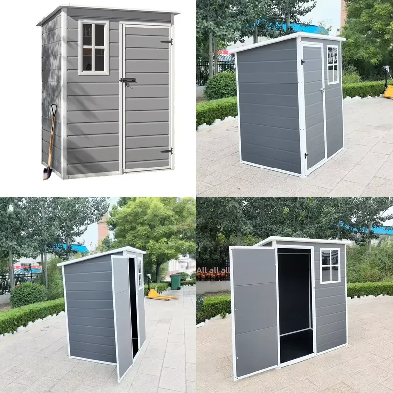 Outdoor Garden Plastic Tool Shed Waterproof Sunproof Mobile Assembled Storage Room Simple Courtyard Organizer Model 121