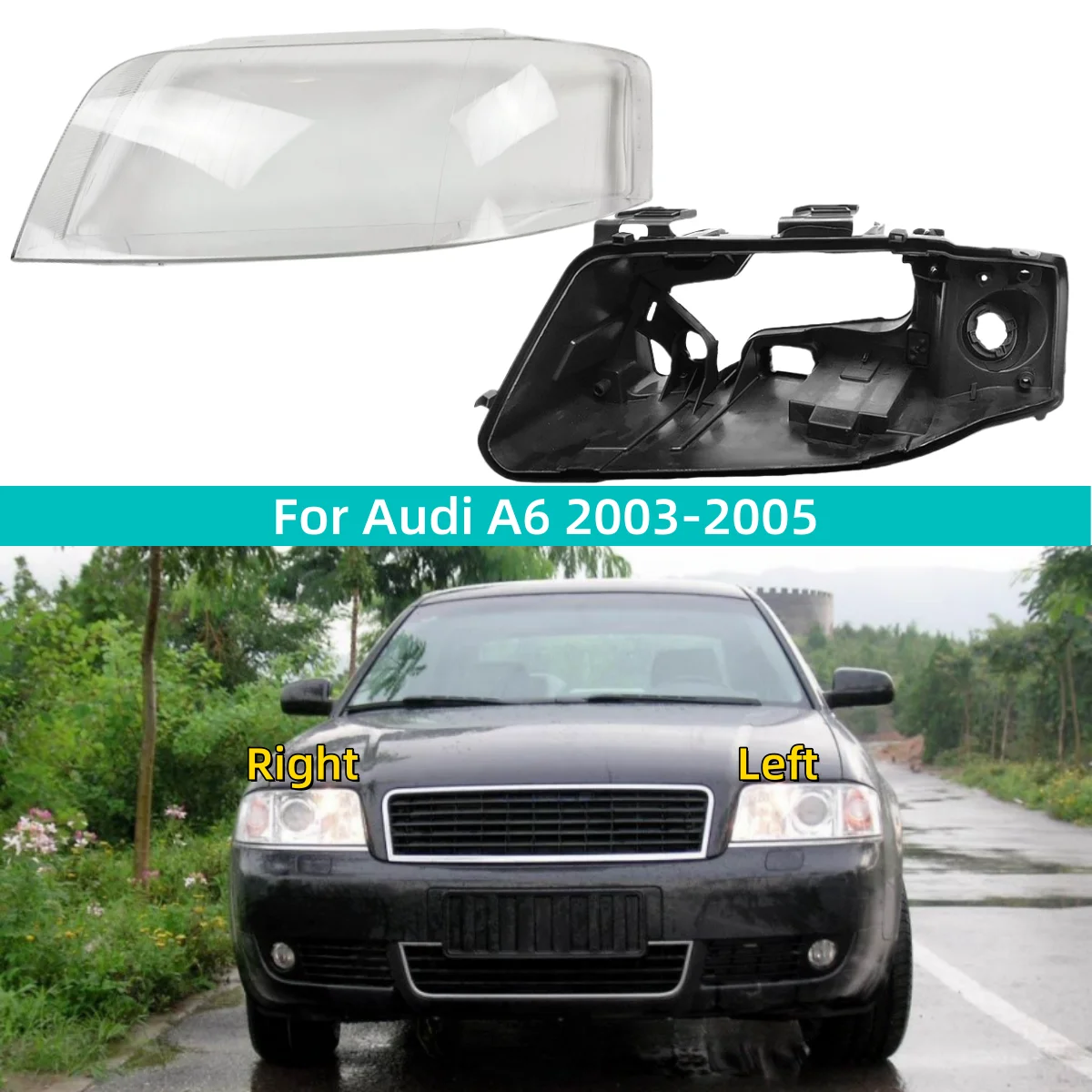 

For AUDI A6 2003 2004 2005 Car Accessories Cars Headlights Lamp Cover Headlight Lamp Holder