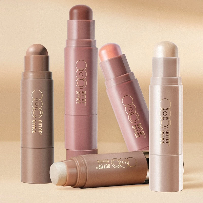 아웃 오브 오피스 더블 헤드 하이라이트 그루밍 스틱 3D 노즈 섀도우 실키 스무스 오랫동안 지속되는 블러쉬 페이스 메이크업