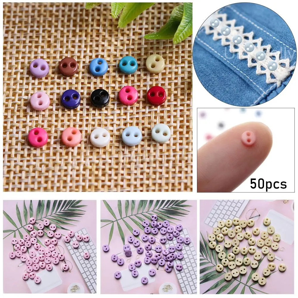 50 szt. 4mm Akcesoria Rękodzielnicze Mini Guziki DIY Ubranka dla Lalek Odzież Klamry do Szycia Plastikowe Klamry