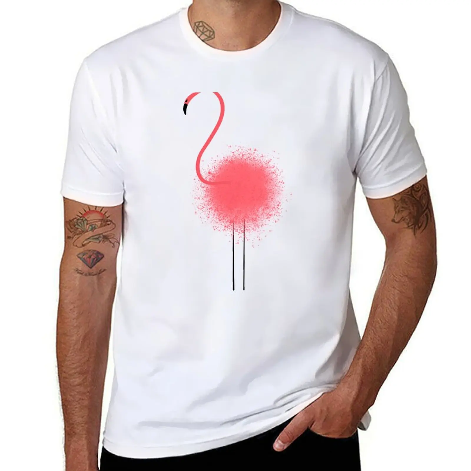 

Spray Paint Flamingo T-Shirt man t shirt graphic essential t shirt man graphic t shirt T-shirt