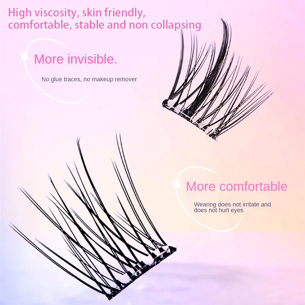 10 Rows Of Large Capacity Glue-Free False Eyelashes Single Cluster 10-12MM Curled Natural Self-Adhesive False Eyelashes