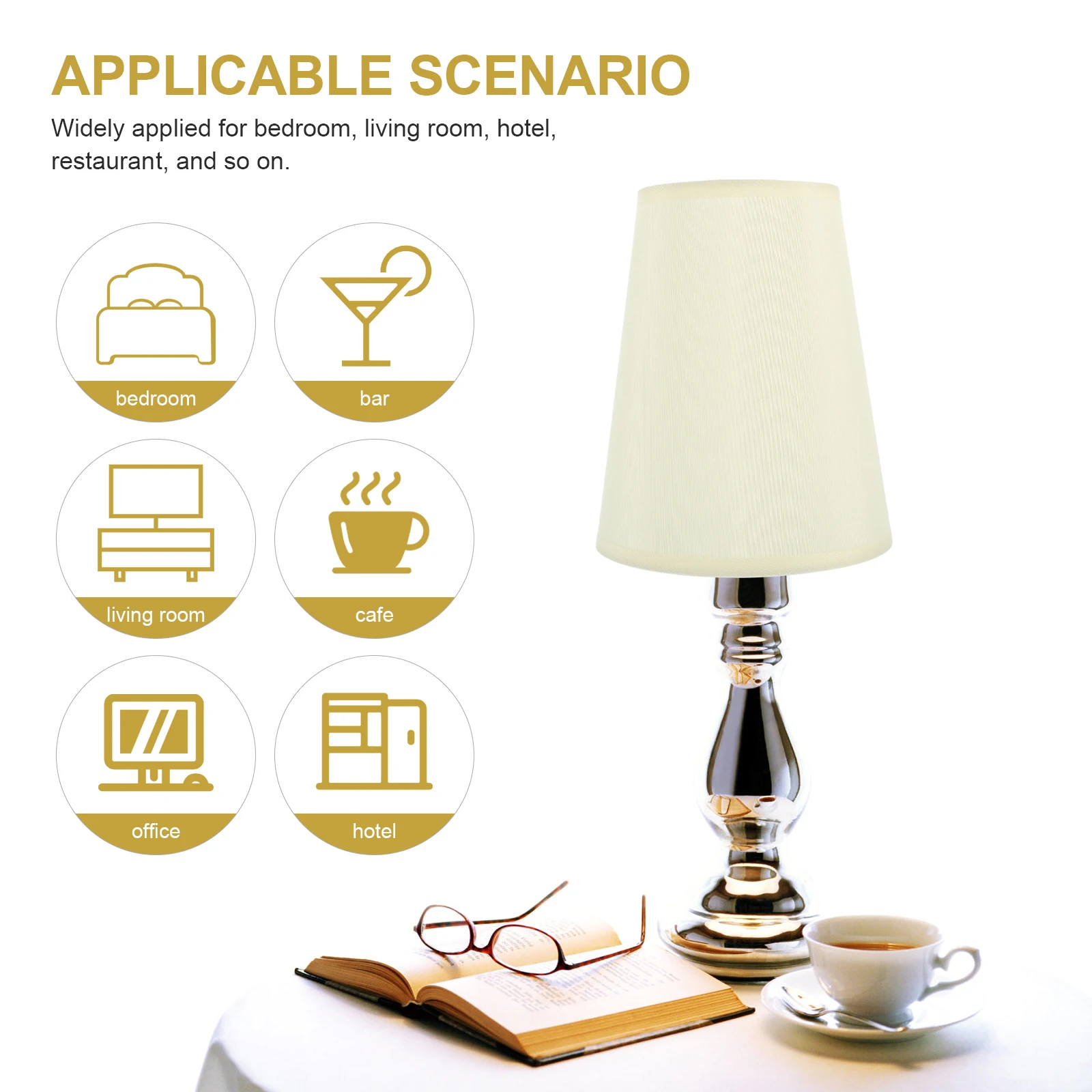 

Semi-Circular Lampshade Replacement Lightweight Table Lamp Cover Fabric PVC Composite Easy Install Decorative Desk for Table