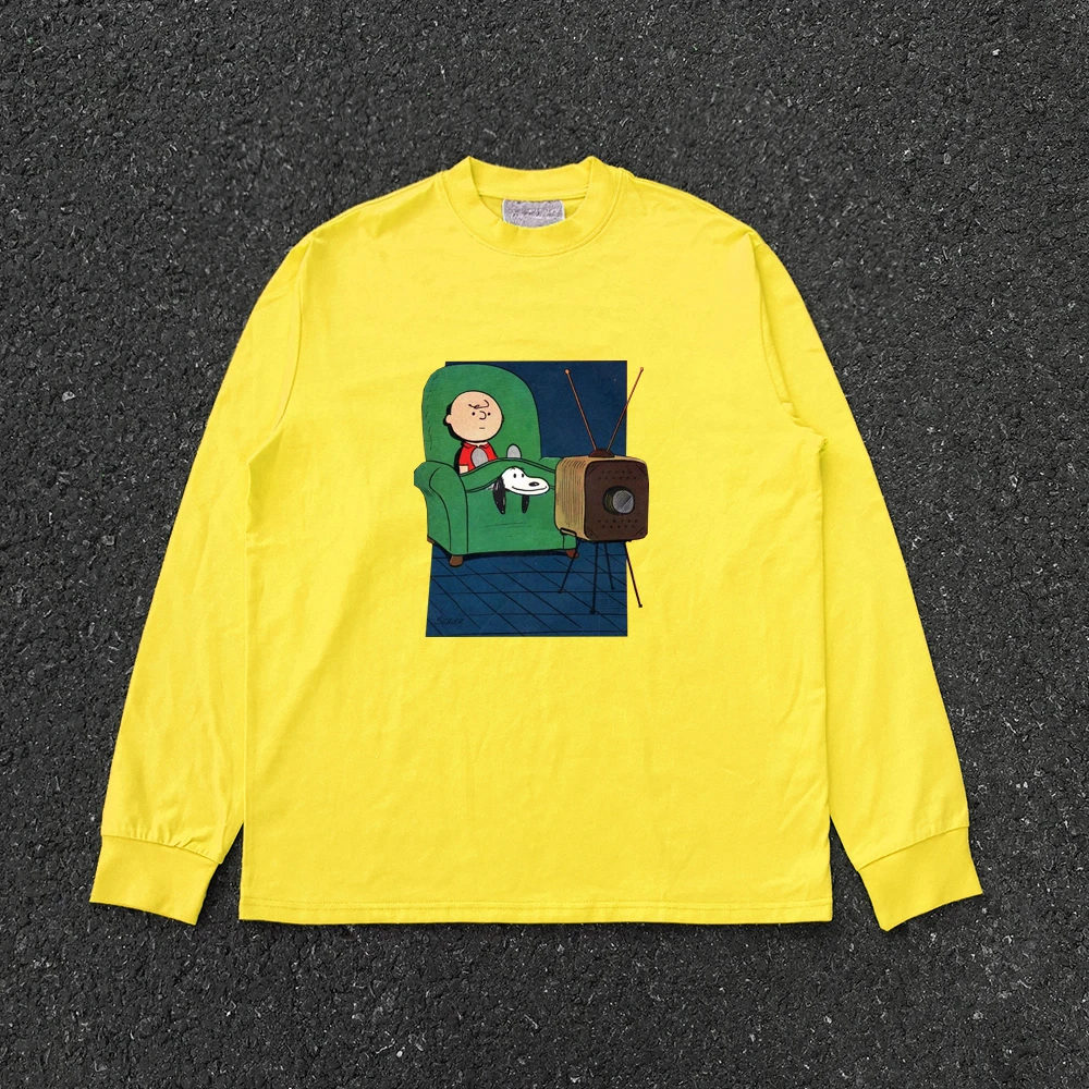 Heavyweight 260G Long Sve Loose ex T-irt Couple Match Casual Cotton Polyester Blend round Ne Daily Wear Summer