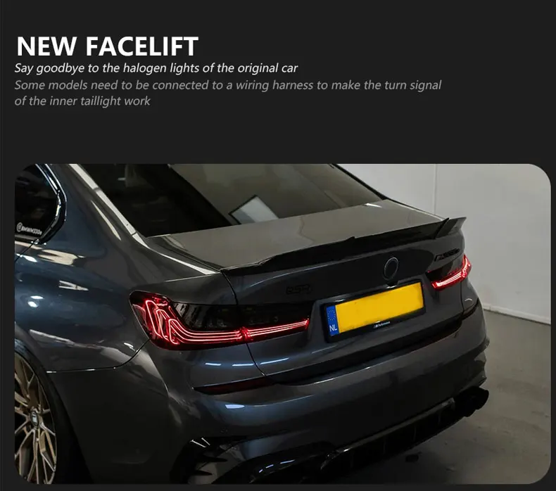 

Car Tail Lamp For BMW 3 SERIES LED Tail Light 2019-2023 320i 325i 330i G20 G28 Rear Fog Brake Turn Signal Automotive Accessories