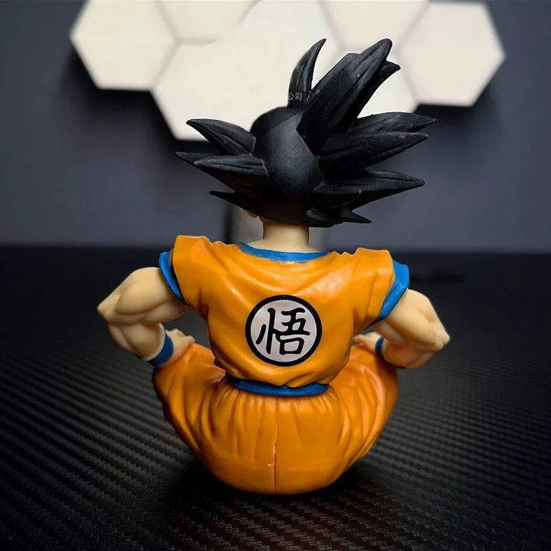 13cm Bandai Dragon Ball Z Anime Figure Sitting Position Son Goku Super Saiyan Action Figure Collection Model Doll Child Toy Gift image 2