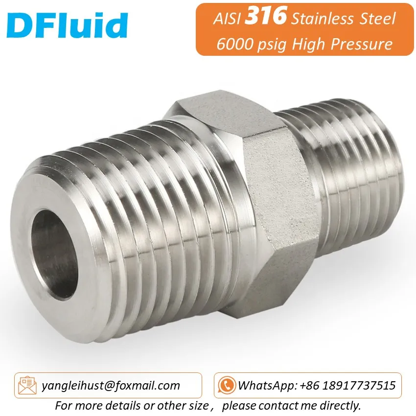 SUS 316 Male Thread Nipple NPT BSP BSPT 1/8