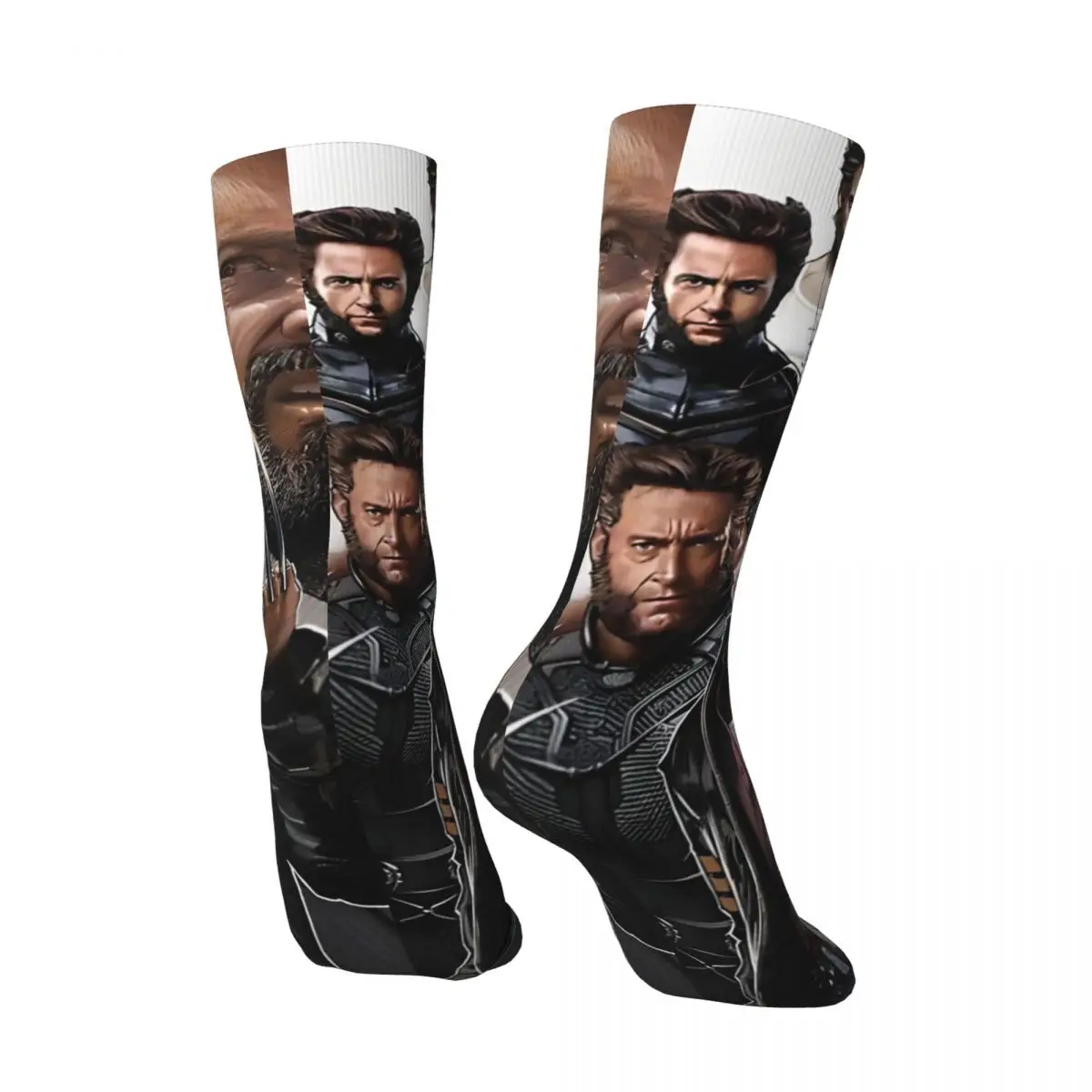 1 paio di calzini a compressione da uomo pazzi di zhab Jackman Vintage Hip Hop Unisex Disney Marvel Deadpool e Wolverine Harajuku