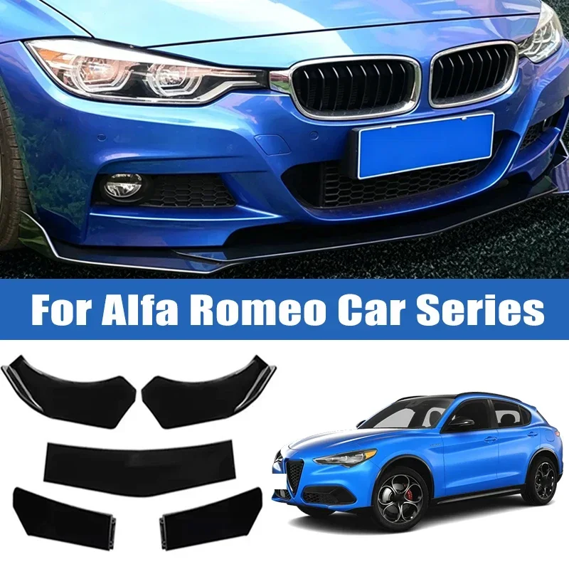 

5Pcs Car Front Bumper Separator Bumper Lip Body Kit Duck Lip Separator For Alfa Romeo Giulia Stelvio 4C Giulietta Tonale 156 159