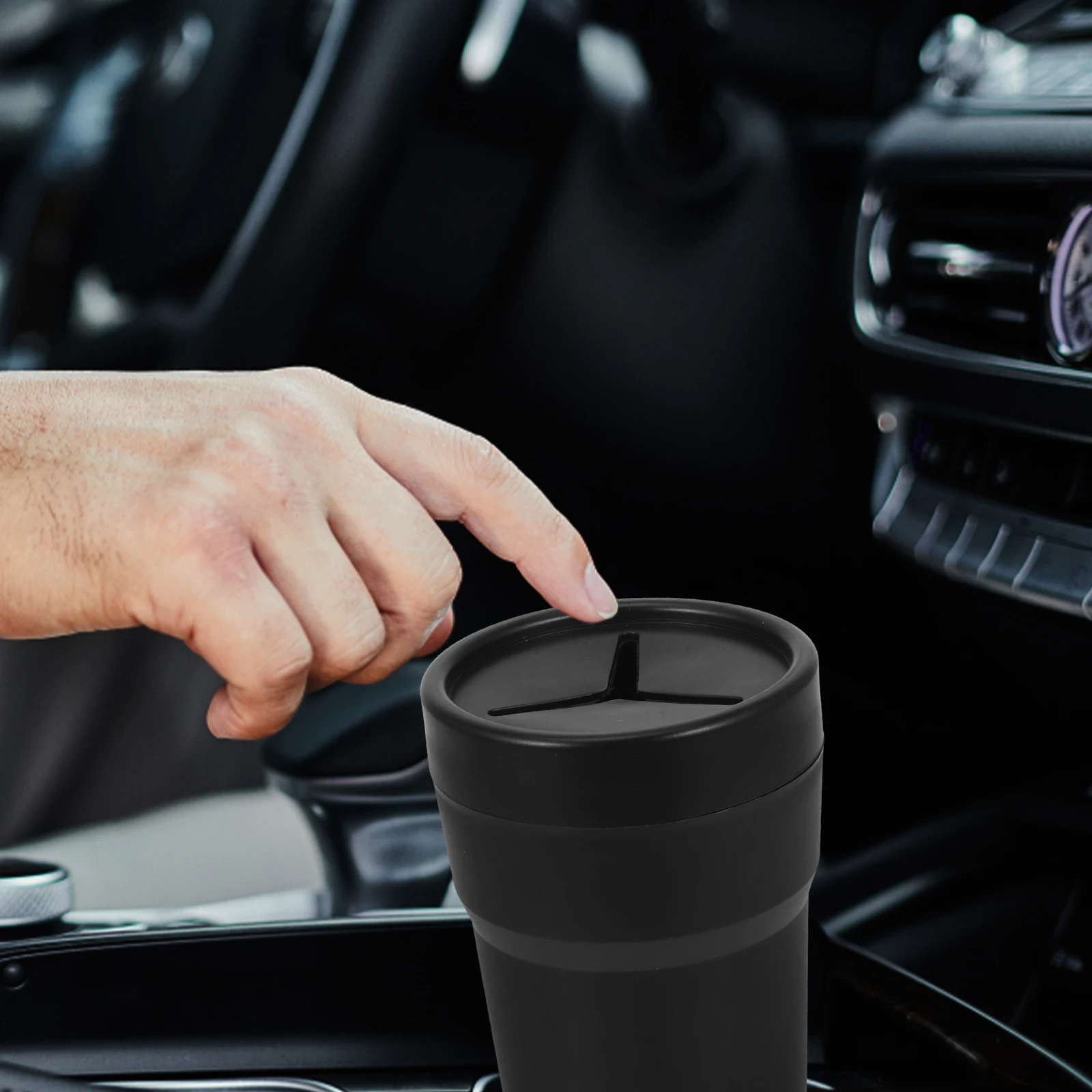 

2Pcs Car Trash Can Mini Storage Box with Lid for Cup Holder PVC PP Material Garbage Bin Accessories Portable Odorless Design Car