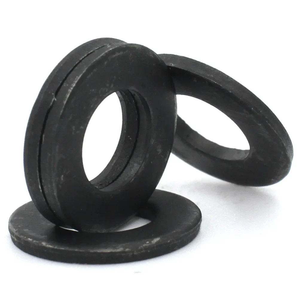 1-100Pcs DIN125 Grade 8.8 Black Carbon Steel Flat Washers Plain Gaskets M2-M45 Anti-rust Spacer Washers