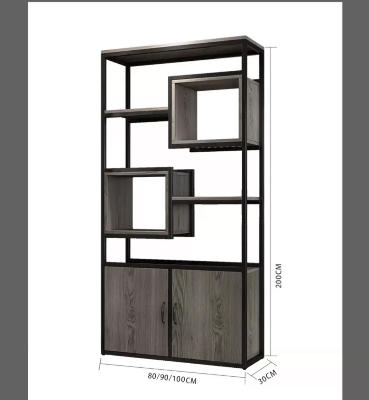 Living room screen partition bookcase combination simple floor-to-floor wrought iron shelf office bookshelf porch locker