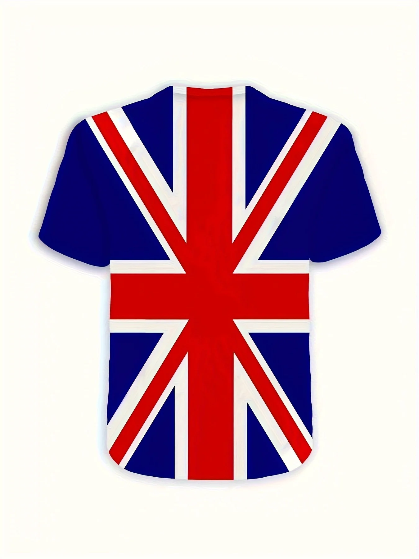 UK Flag 3D Print Men\'s Retro Casual Short Sleeve Crew Neck T-shirt, Summer Outdoor