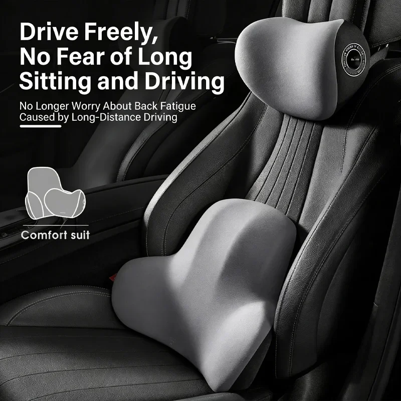 Reposacabezas de coche, almohada de alta gama para uso en coche, cojín de respaldo, soporte lumbar para asiento de coche, almohada de algodón con memoria para el cuello