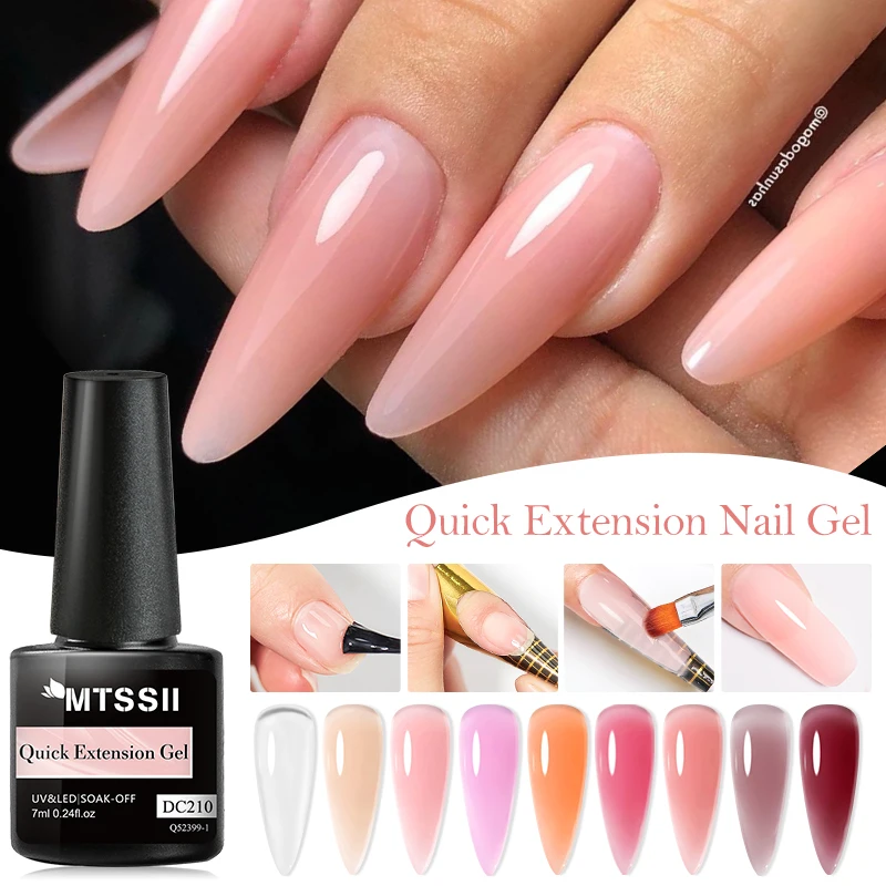 Mtssii 7ml Quick Extension Nail Gel Clear Pink White  Construct Hard Gel Semi Permanent UV LED Gel Quick Building Nail Art