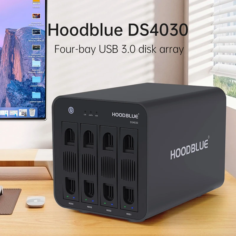 

Hoodblue DS4030 Корпус жесткого диска с четырьмя отсеками USB 3.0 RAID-дисковый массив поддерживает до 64 ТБ В комплект входит пакет с несколькими емкостями