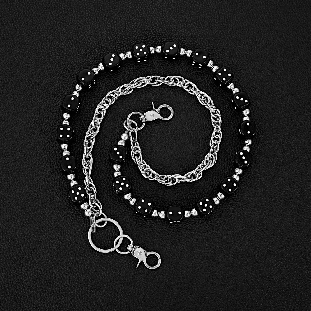 

Цепочка для джинсов с разноцветными кубиками, готическая цепочка на талию с бусинами, двухслойная металлическая цепочка для брюк, корейский стиль Харадзюку, панк-цепочка на пояс, уличный стиль