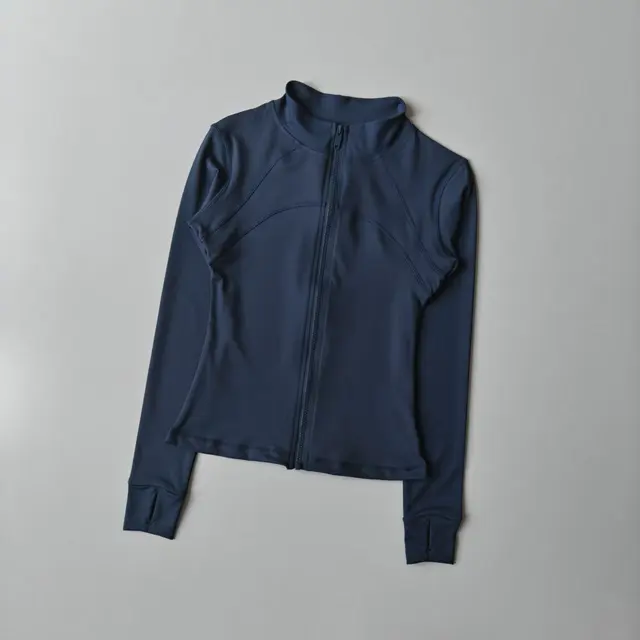 Yoga Suit Women's High-end Standing Collar Long Sleeved Sports Jacket Running Training Fitness Top Windproof Running Suit 2