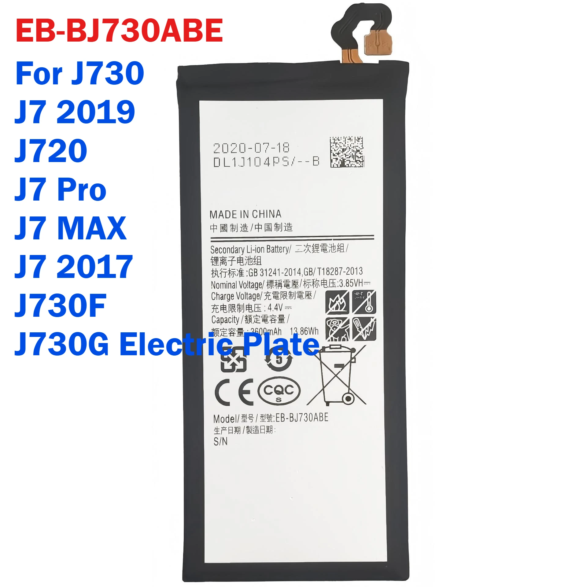 EB-BG928ABE EB-BG950ABE EB-BG955ABE EB-BG960ABE EB-BG970ABU EB-BG973ABU EB-BG975ABU EB-BJ730ABE Battery for Samsung Mobile Phone