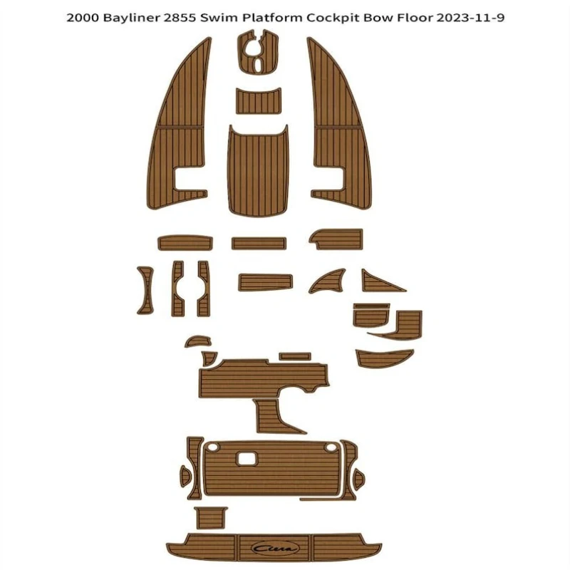 

KXKZREN Customized 2000 Bayliner 2855 SwimPlat/Cockpit EVA Foam Faux Teak Marine Flooring Mat Kayak/yacht Non-slip Decking Sheet