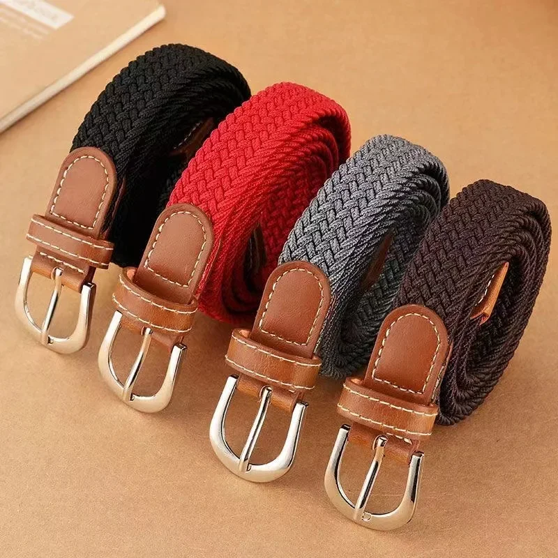 

Versatile Jeans Belt For Women, No Need For Perforated Canvas Belt, Women's Woven Elastic Student Decorative Belt