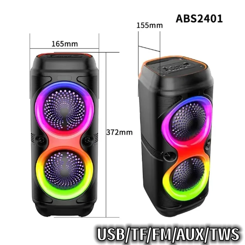 Altoparlanti Bluetooth Wireless Partybox per Karaoke domestico ad alta potenza Outdooor Subwoofer per bassi pesanti Sound box portatile luci RGB FM/TWS