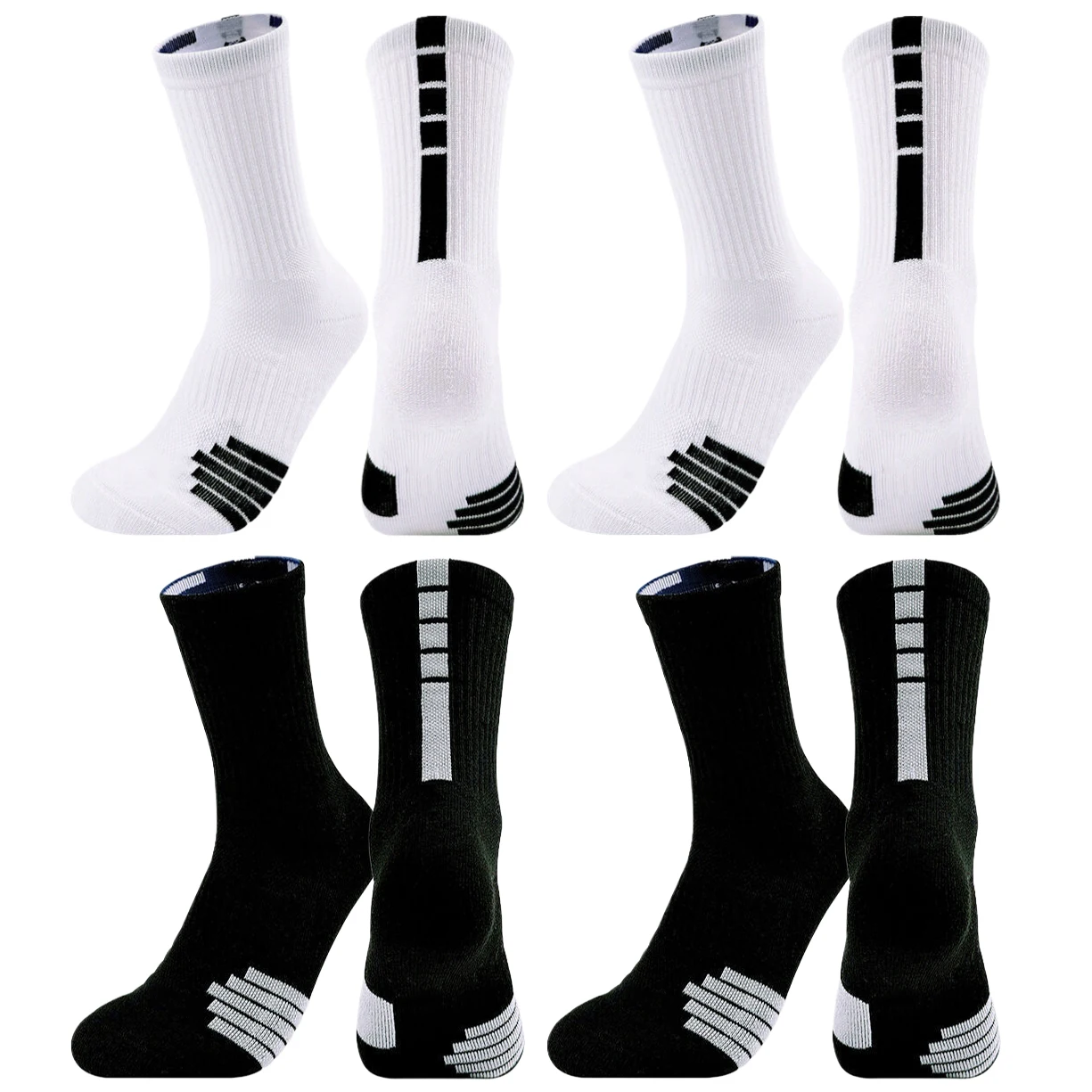 

4Pair Men Women Sport Socks Football Basketball Baseball Rugby Soccer Cycling Running Hiking Tennis