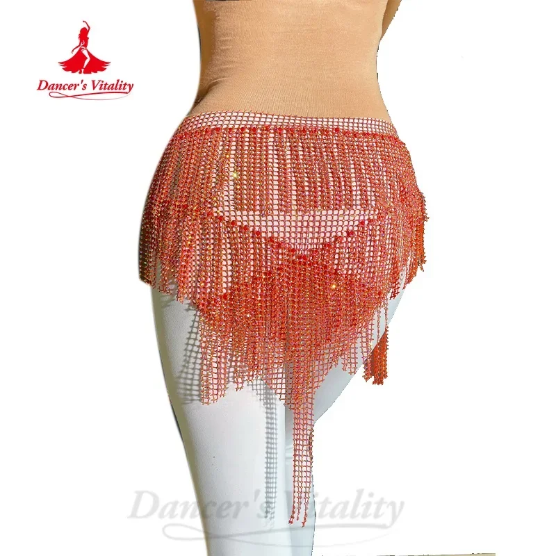 Belly Dancing Full Diamond Tassel Triangle Hip Scarf Adult Children Oriental Dance Performance Belt Girl Practice Waist Chain