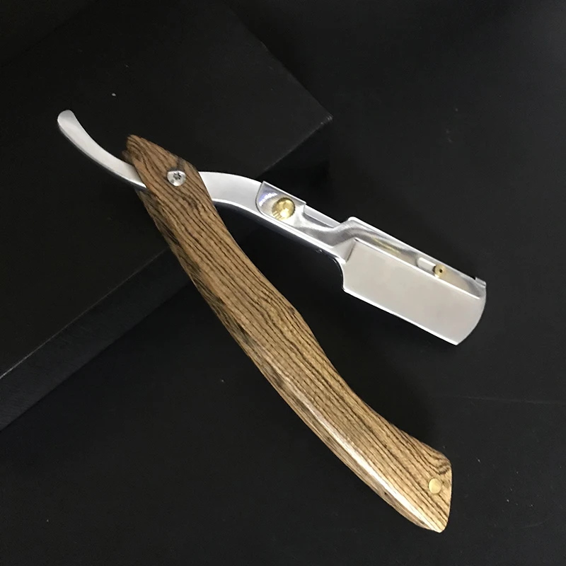 Neue Holz Trimmer Manuelle Rasierer Professionelle Gerade Kante Edelstahl Sharp Barber Razor Klapp Rasiermesser Geschenk