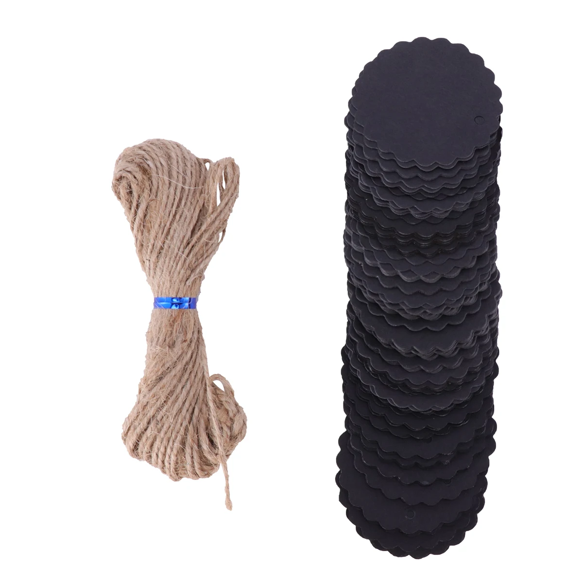 

100pcs Kraft Paper Cowhide Card Sturdy Blank Hanging Tags with Rope for Christmas Gift Clothing Labeling Wishing Cards