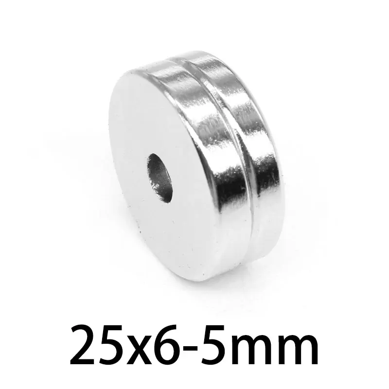 2/5/10/20/30pcs 25x6-5mm neodym magnetem lamela 25*6 mm díra 5mm kružnice magnety 25x6-5mm kolo zapuštěný magnetický 25*6-5