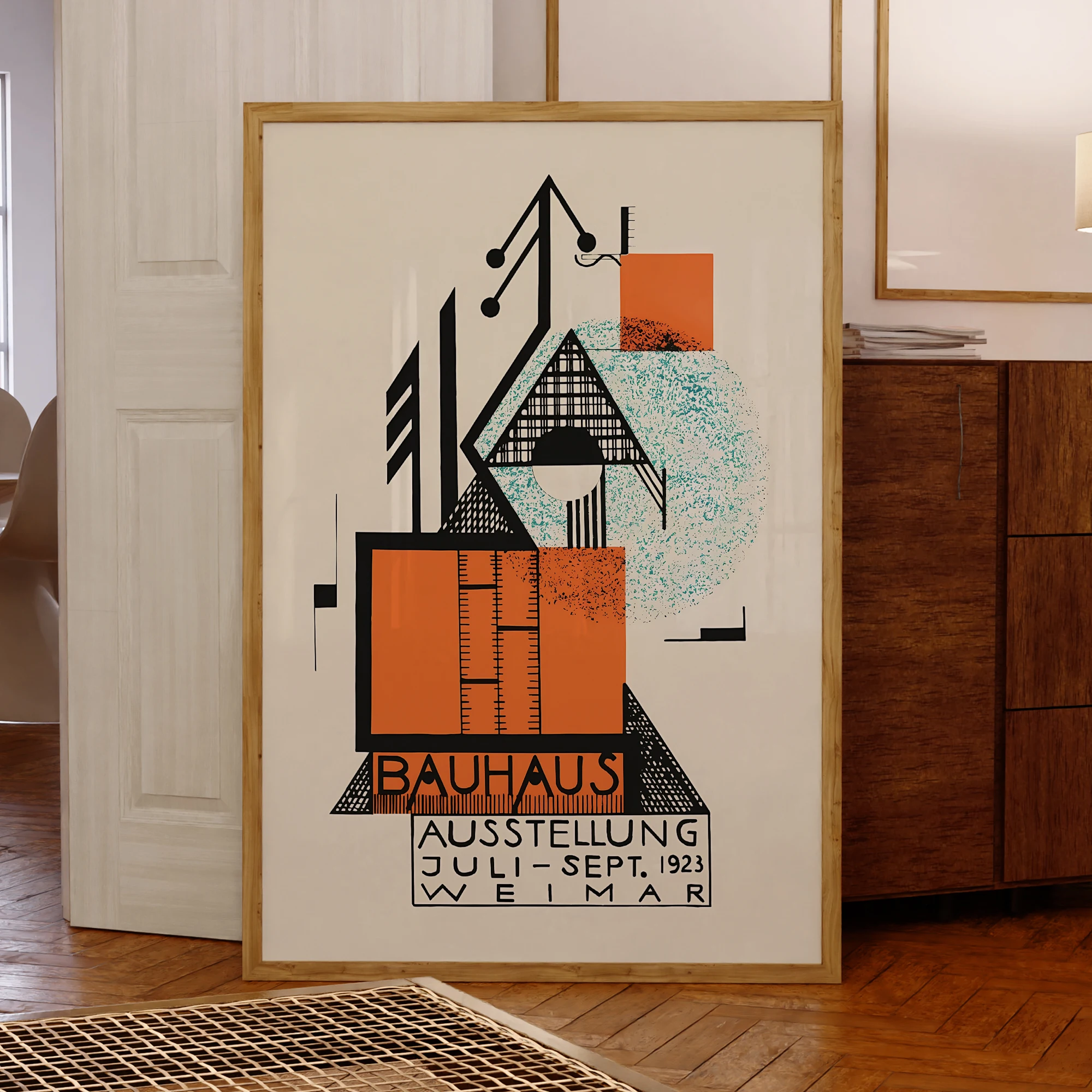 Moderne Bauhaus Ausstellung 1923 Wandkunst Aluminiumrahmen Drucke Leinwand Malerei Poster Bild für Wohnzimmer Home Decor