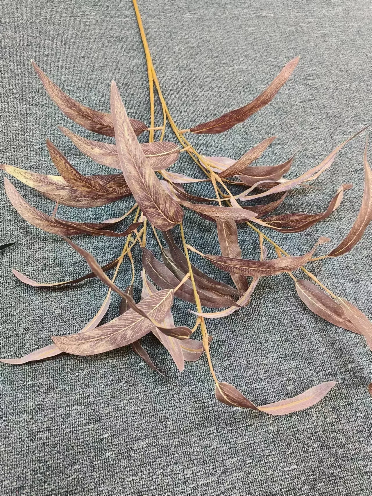 90cm Willow Leaf Eucalyptus Branch The Fall Color Champagne Reddish Brown Flower Arrangement Materials