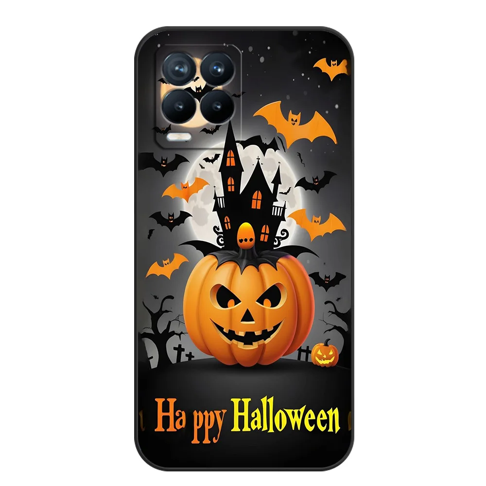 Custodia in tpu nero per Realme C2 C3 C12 C15 C35 C30 C31 C20 C21 C21Y C25 C25Y C25S C11 2021 2020 Happy Halloween