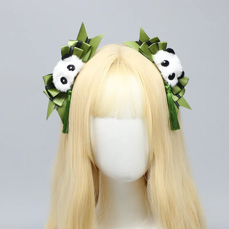 

Chinese Style 1 Pair Panda Hair Clips Plush Barrette Toy Women Girl Kids Sweet Plush Bowknot Hair Pin Lolita Hair Accessories