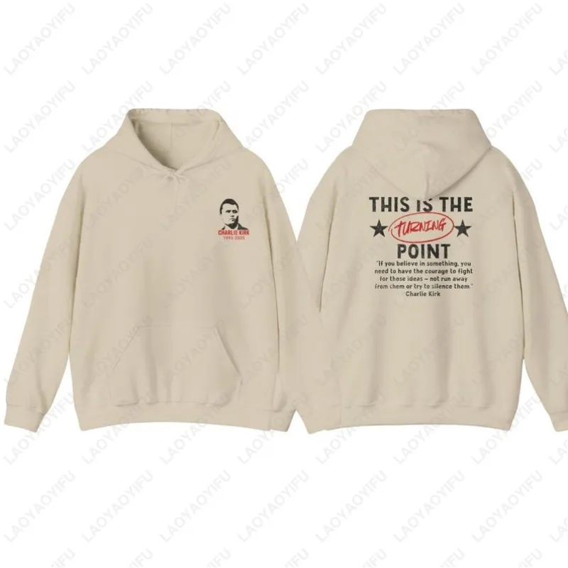 Questo è il punto di svolta Charlie Kirk Felpa con cappuccio da uomo Donna Felpa unisex conservatrice patriottica USA Christian Top a maniche lunghe
