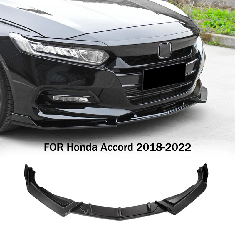 

Автомобильные аксессуары, подходят для Honda Accord 2018-2022, черный передний бампер из АБС-пластика, спойлер, сплиттеры, комплект кузова, боковая юбка