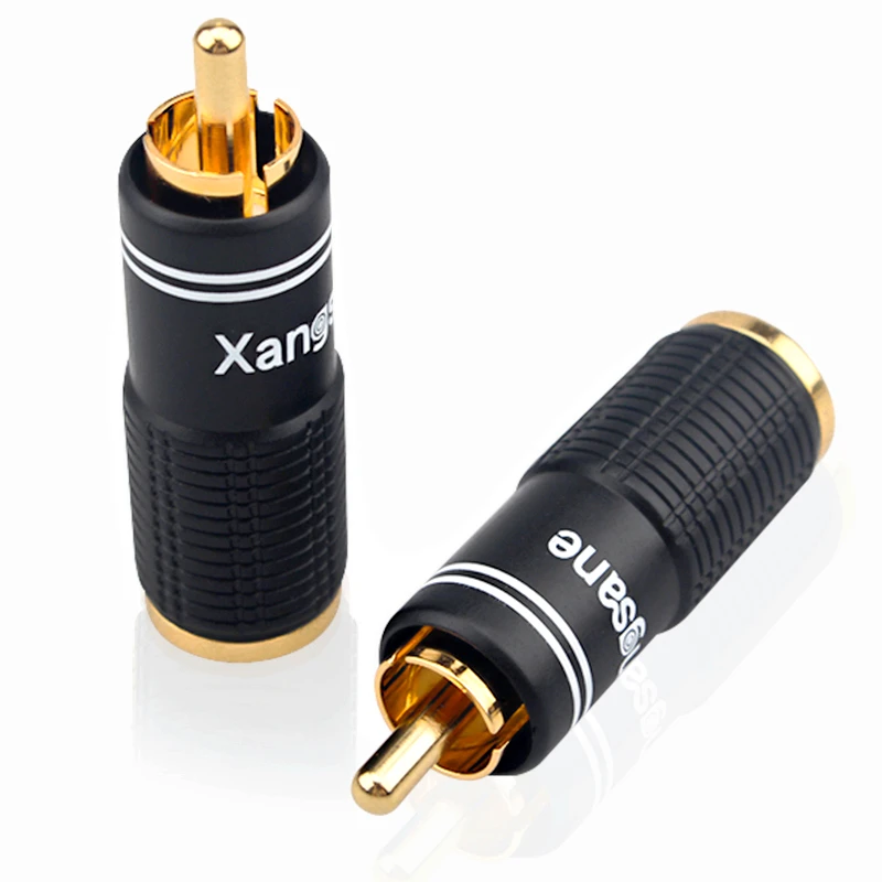HIFI RCA Pure Copper Gold-Plated Audio Signal DIY Amplifier Speaker Cable Plug